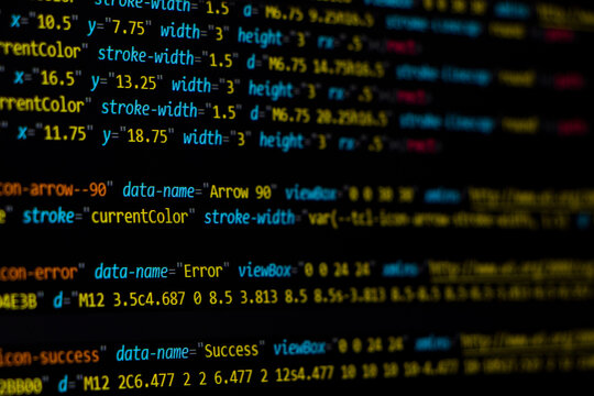 Programming coding screen, web developer coding screen.Programming or coding screen . Technology abstract background of coding screen, Programming screen, Source code. Data security concept.