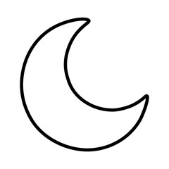 moon, crescent coloring page, crescent outline © yani