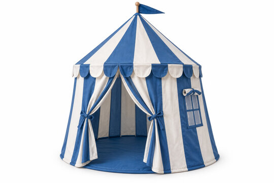 Blue striped children play tent mockup