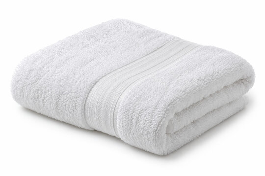 Folded white terry cotton bath towel mockup