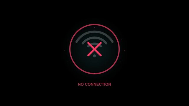 No Wi-Fi connection error signal indicator animation