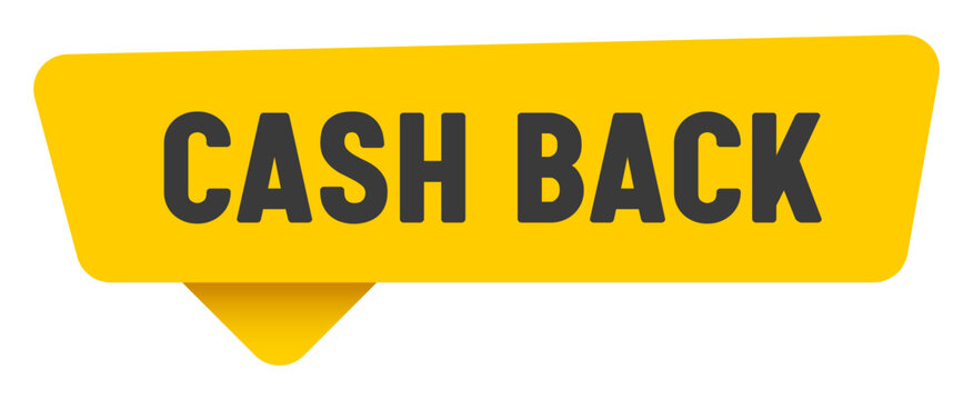 cash back sign. cash back yellow sticker isolated on transparent background