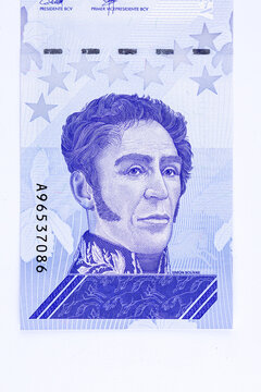 A high-resolution macro shot showcasing a segment of the(500 Mil) Venezuelan Bol&iacute;vares Soberanos banknote, issued in September 2020.