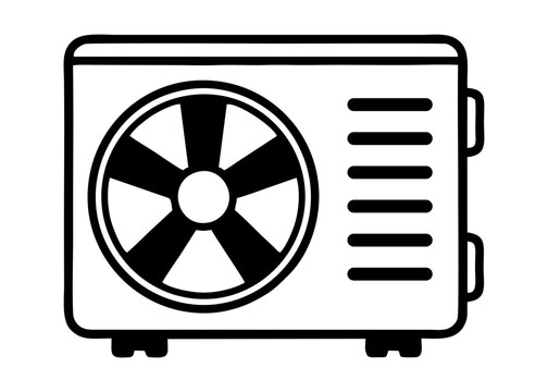 BLACK AND WHITE AC COMPRESSOR ICON