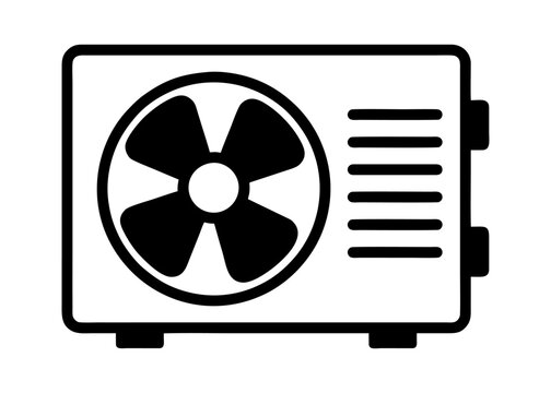 BLACK AND WHITE AC COMPRESSOR ICON