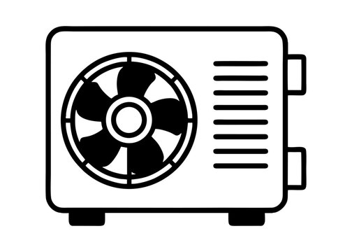 BLACK AND WHITE AC COMPRESSOR ICON
