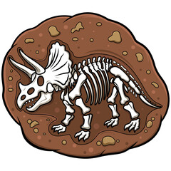 Triceratops Dinosaur Fossil Skeleton © Suradi