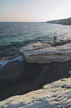 White rocks on Governor's Beach coast in Limassol Cyprus