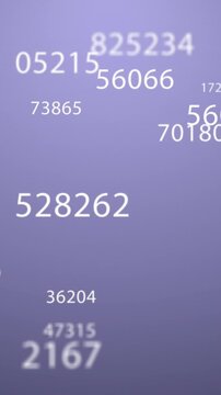 Vertical video: Early numbers spawning floating and layering showing data flow over purple gradient