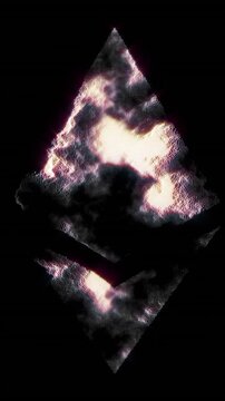 Vertical video: Particle pulsing on pulse, thinning then reforming diamond, showing pulse on black