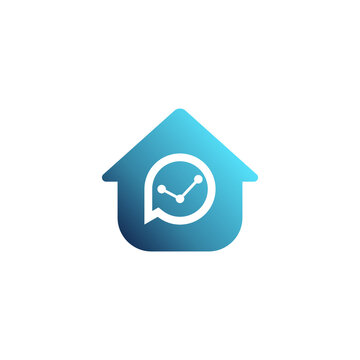 Real estate chat and analytics logo design