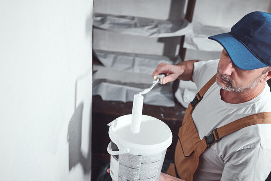 House painter working on a home renovation.
