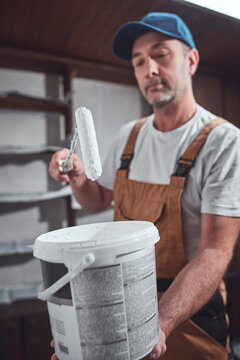 House painter working on a home renovation.