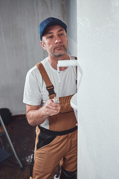 House painter working on a home renovation.