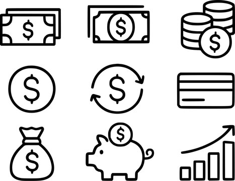 The image illustrates various financial icons, including money bags, coins, charts, and piggy banks, symbolizing the dynamics of investment and wealth management in a professional context