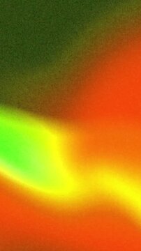 Vertical video: Neon-green band shifting up-right and shimmering after light glow, exploring color
