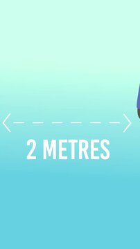Vertical video: Gradient appearing, causing masked pair sliding apart, dashed line reading 2 METRES