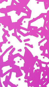 Vertical video: On start, scribble motif shifting and overlapping, changing hue to show color morph