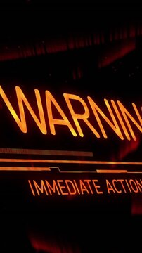 Vertical video: hazard icon showing WARNING scaling IMMEDIATE ACTION display cracking urging action