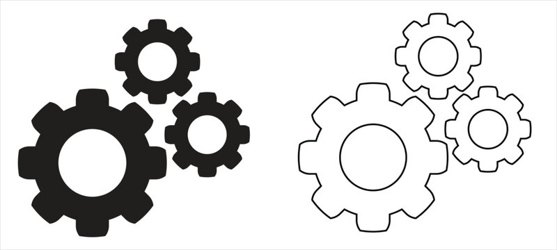 gear settings icon refresh, automation, vector settings symbols. technical maintenance and process completion signs.