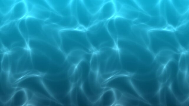 Underwater caustics light pattern shimmering on blue water surface, swimming pool and ocean reflection background, calm aqua texture, seamless loop 4K