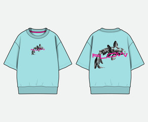 Obraz na płótnie Canvas Trendy Streetwear T-Shirt Collection with Colorblock and Cut and Sew Details
