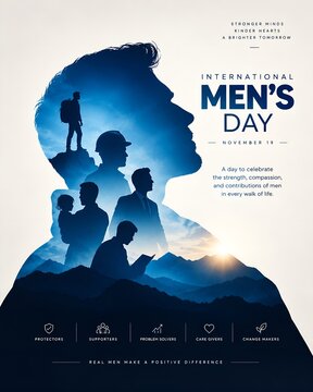 International men's day celebration poster