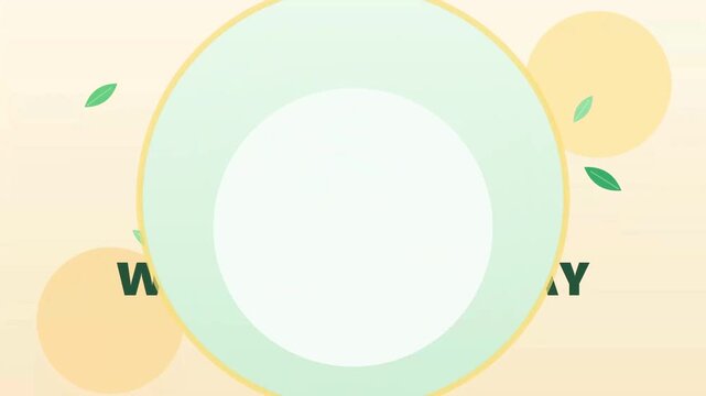 Fresh pastel circle shapes with floating green leaves arranged for wellness messages and natural lifestyle concepts presenting organic health ideas through gentle earth tones in a soft aesthetic