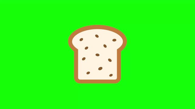 Fresh Baked Bread Loaf Icon Seamless Loop Animation For Culinary and Bakery Presentations