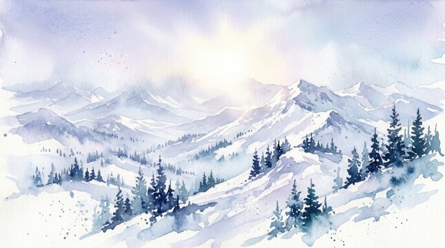 The first day of winter arrives with a breathtaking landscape covered in glistening snow and frosted trees a serene and