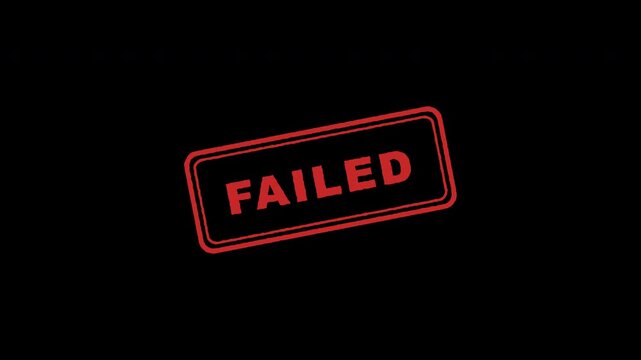 Animated Red failed rubber stamp marks appearing repeatedly on transparent background