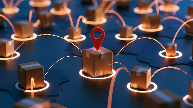 Digital delivery concept with connected packages