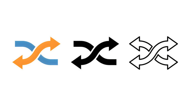 Modern abstract double arrows swirling vector icon design