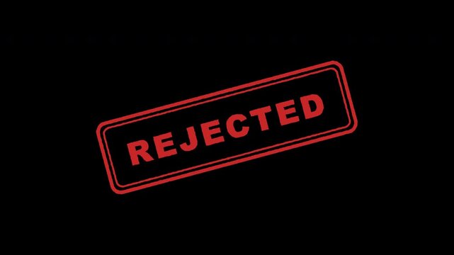 Multiple red rejected rubber stamp marks appearing on transparent background