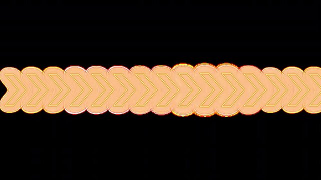 Golden glowing chevron arrow borders looping on a transparent background