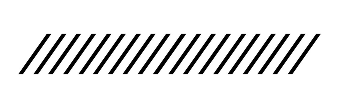 ​Black slanting stripe pattern border bar with dynamic speed lines for automotive decal and sports design