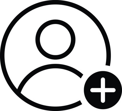 User add profile icon. Member registration symbols. Account creation sign up and new person signs