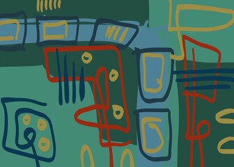 Abstract image for printing - digital painting. The picture is painted by hand on a tablet. © neurostructure