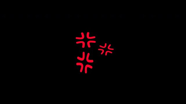 Red anime anger vein pop comic symbols pulsing on transparent background