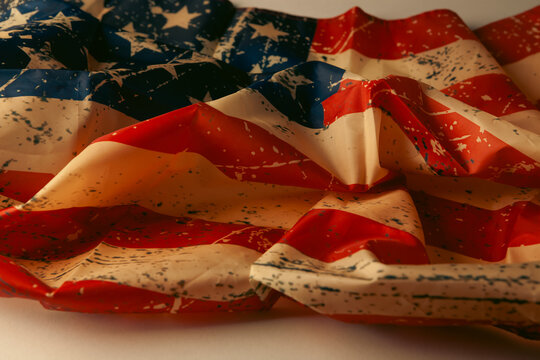 American flag  effect retro vintage style.
