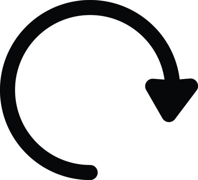 Black clockwise circular rotation arrow symbol