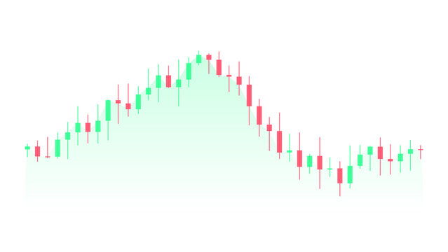 Stock market candlestick chart showing price movement with green and red bars isolated