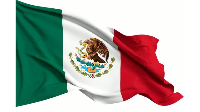 Mexico Flag 3D Render Isolated on White Background &ndash; Mexican National Flag 8K