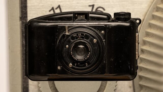 sequence of different vintage analogue film cameras