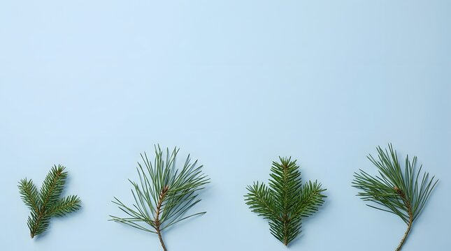 Four stages of dill plant growth against a pale blue background