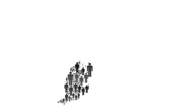 Animated map of Grenada made up of a collage of human icons