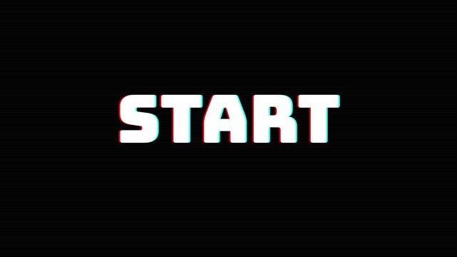 Glitch Effect on Start Text with RGB Split