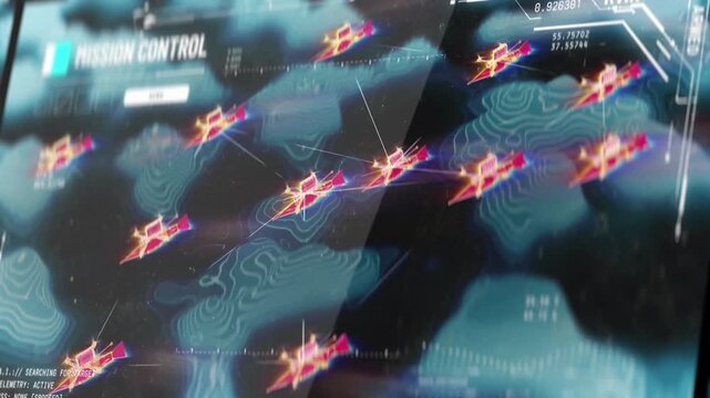 Combat drones flying in formation toward enemy location, modern drone warfare