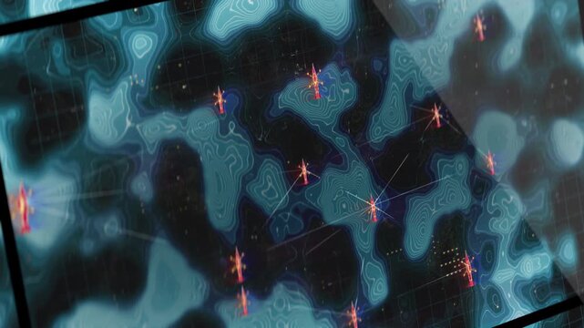 Group of military drones transporting payloads toward targeted enemy positions