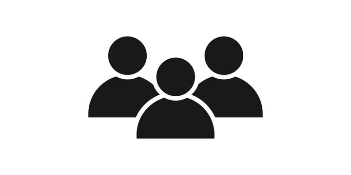 Group of users vector icon depicting team members community audience and social network profile silhouette